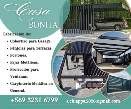 Fabricación de Cobertizo para Garage, Pérgolas para Terrazas